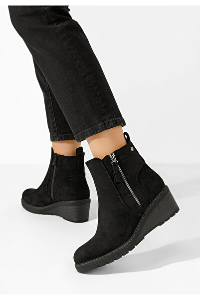 B T Shoes Botine cu platforma Odores V2 negre