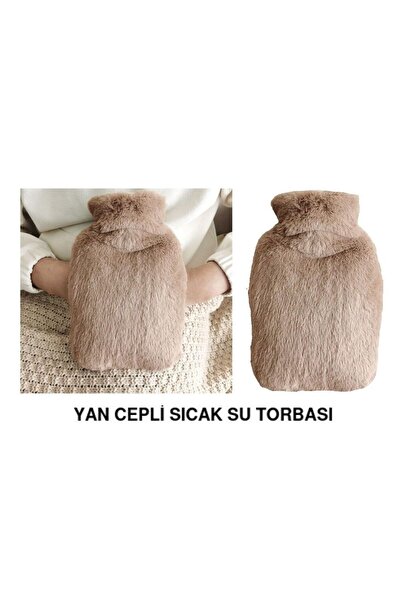 Sia SICAK SU TORBASI YAN CEPLİ BEJ PELUŞ TERMOFOR 27x17x2cm 1 LİTRE