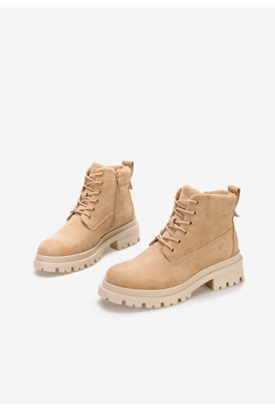 B T Shoes Khaki šněrovací kotníkové boty Sedria