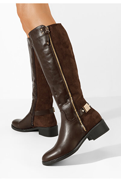 B T Shoes Hnedé dámské kozačky Medella