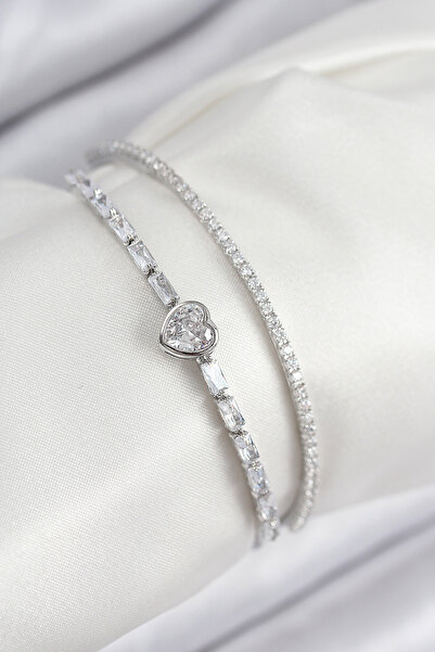 callerrons accessories سوار نسائي من النحاس الأصفر بحجر الزركون على شكل قلب ب...