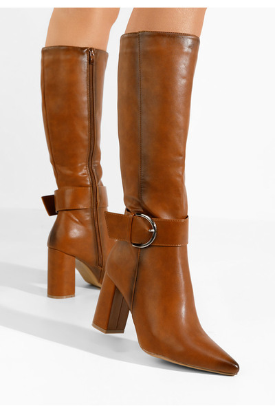 B T Shoes Μπότες με χοντρό τακούνι Sollele ταμπά