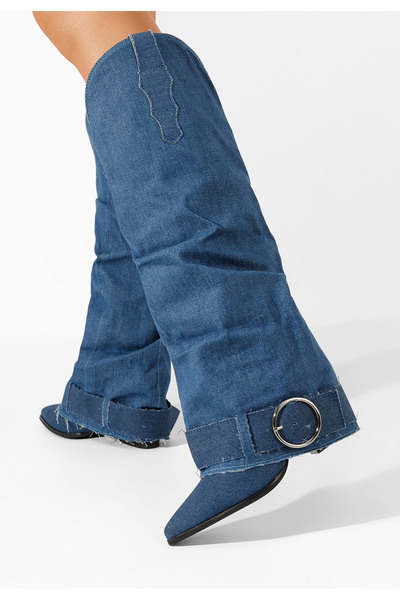 B T Shoes Cizme cu toc gros Elisia V2 denim