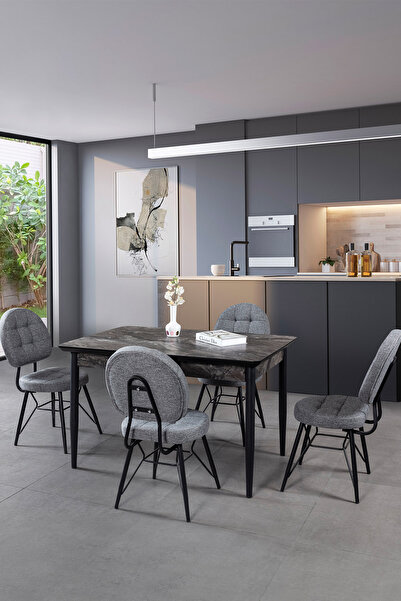 Eymense Bologna 4 Sandalyeli Mutfak Masa Takımı