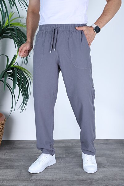 MYRAB DENİM Men's Linen Look Loose Fit Comfortable Fit Pants