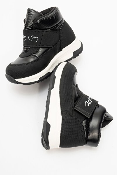 mnpc Kız Çocuk Siyah Suni Deri Suya Dayanıklı Anatomik Günlük Bot