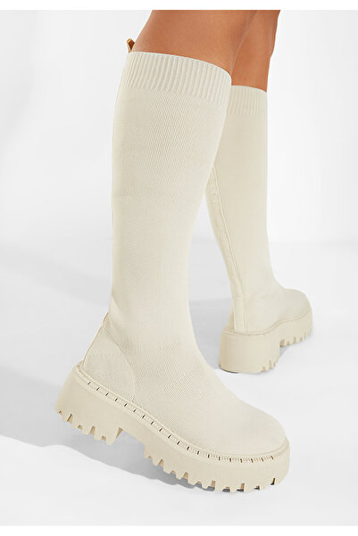 B T Shoes Γυναικείες Μπότες μπεζ Monda