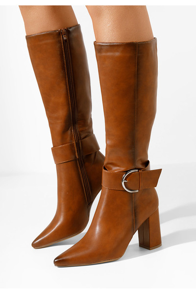 B T Shoes Μπότες με χοντρό τακούνι Sollele ταμπά