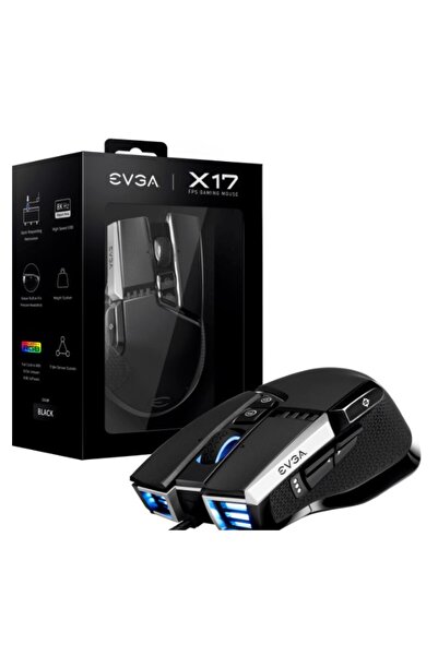 Evga X17 Gaming Mouse, Wired, Black, Customizable, 16,000 DPI, 5 Profiles, 10...