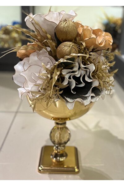 CG Home Züccaciye KRİSTAL TOP BAL ARANJMAN ÇİÇEK GOLD