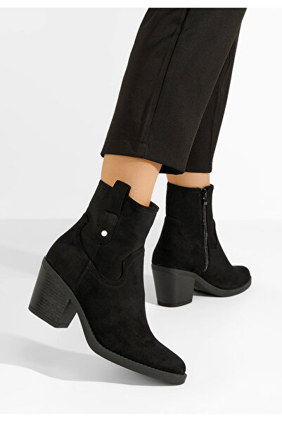 B T Shoes Γυναικεία Μποτάκια Cowboy Alyonna Μαύρα