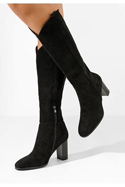 B T Shoes Ψηλές μπότες με χοντρό τακούνι Anarima Μαύρα