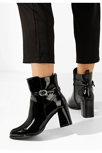 B T Shoes Botine cu toc gros Cherri V3 negre