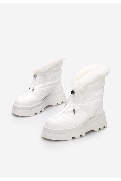 B T Shoes Χειμερινά Αρβυλάκια γυναικείες Denova λευκά