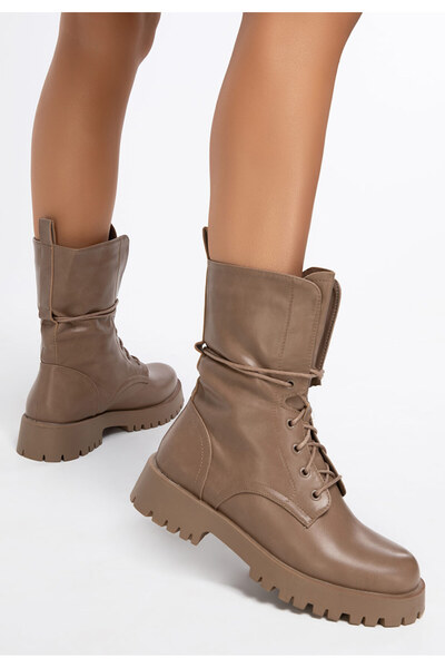 B T Shoes Khaki dámské polokozačky Franti