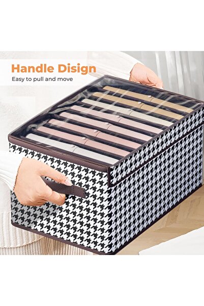 Flippy Storage Box for Clothes, Underwear, Socks, and Bras, Textile Material, 7 Compartments, 44x30x