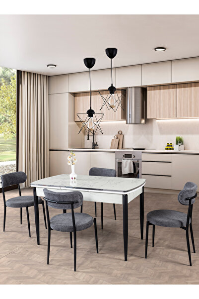 Eymense Neva 4 Sandalyeli Mutfak Masa Takımı