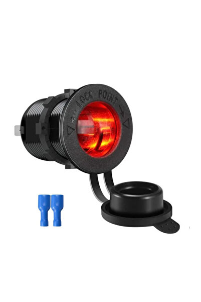 Choice5 Red Car Cigarette Lighter Sket 12V-24V Waterproof Plug Power Outlet A...