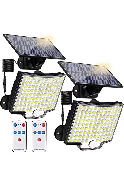 Choice1 مصباحان جداريان شمسيان فائقان السطوع مزودان بـ 106 مصباح LED، 3 أوضاع...