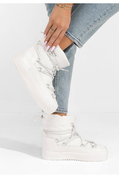 B T Shoes Γυναικείες Μπότες Χιονιού Andaraia λευκά