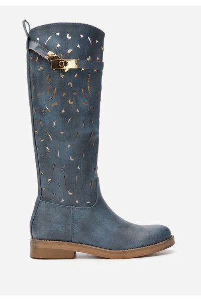 B T Shoes Modré letní kozačky Florina