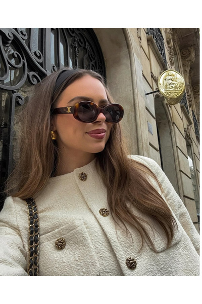 funeyes Oval Bone Vip Sunglasses with Luna C Accessory