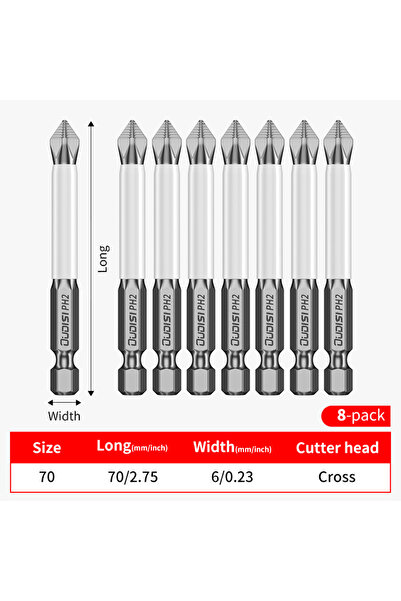 Choice1 8PCs 70mm/2.9 Inch Phillips Impact Screwdriver Bit: Perfect for Plast...