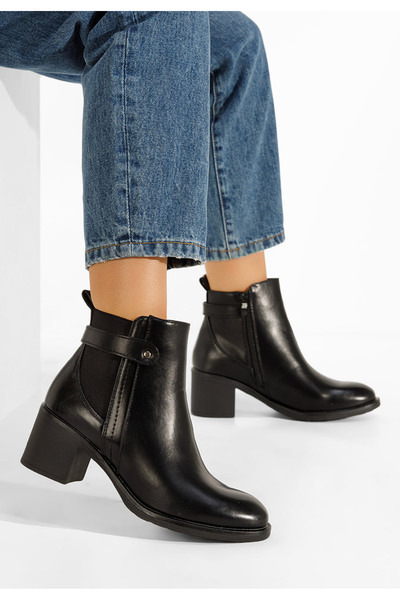 B T Shoes Γυναικεία Μποτίνια Μαύρα Indiana