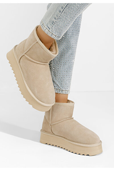 B T Shoes Μπότες τύπου ug με πλατφόρμα Katy μπεζ