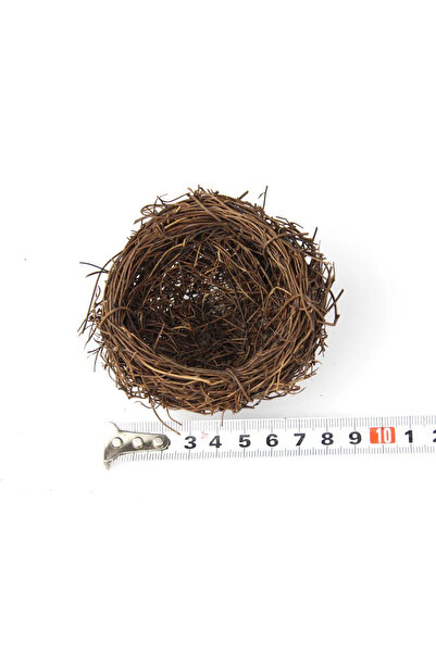 Choice4 عش طيور دائري من الخيزران بقطر 8 سم، مصنوع يدويًا، لتزيين المنزل في ع...