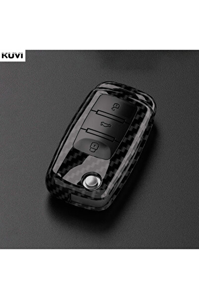 Choice1 غطاء مفتاح سيارة أنيق من ألياف الكربون ABS لسيارات فولكس فاجن بولو، ت...