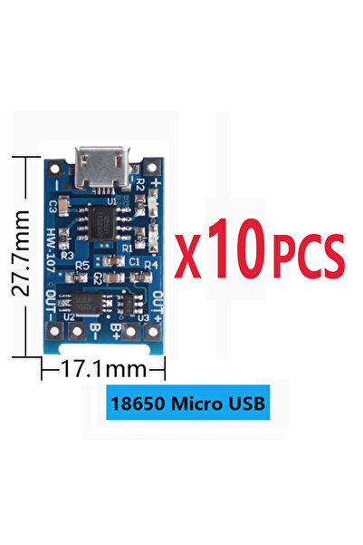 Choice7 10 قطع ميكرو 18650 مايكرو نوع-c USB 5 فولت 1 أمبير TP4056 وحدة شاحن ب...