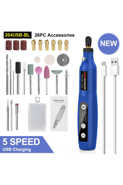 Choice6 204USB-BL NEWACALOX USB Charging Variable Speed Mini Grinder Machine ...