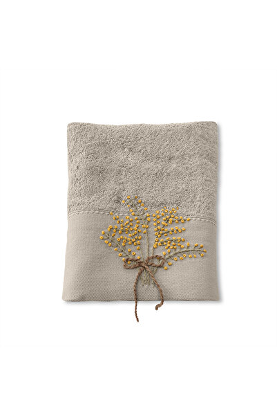 Altınbaşak Laurel Bamboo Embroidered Hand Towel 50 X 90 Beige