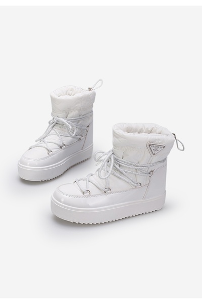 B T Shoes Γυναικείες Μπότες Χιονιού Andaraia λευκά