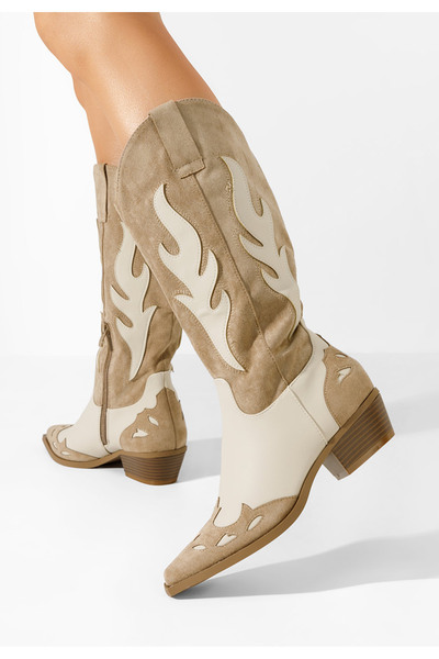 B T Shoes Khaki dámské kozačky Celesta