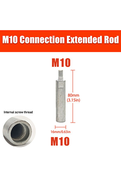Choice3 محول لولبي M10-80 مم قطعة واحدة M10/M14/5/8-11 M14 إلى وصلة M10 قضيب ...