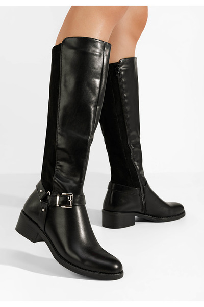 B T Shoes Cizme cu toc mic Pedra V2 negre