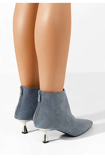 B T Shoes Μποτάκια με λεπτο τακουνι Luria μπλε