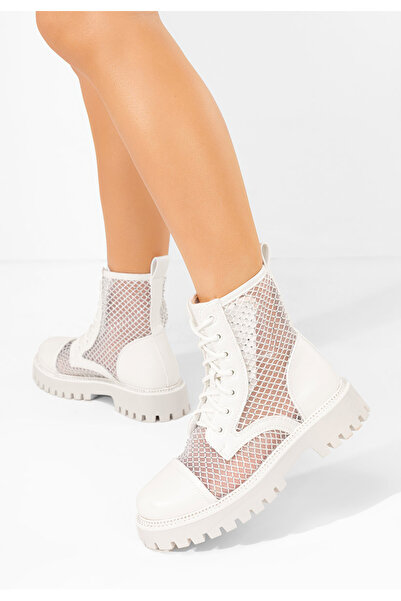 B T Shoes Αρβυλάκια γυναικεία Elza λευκά