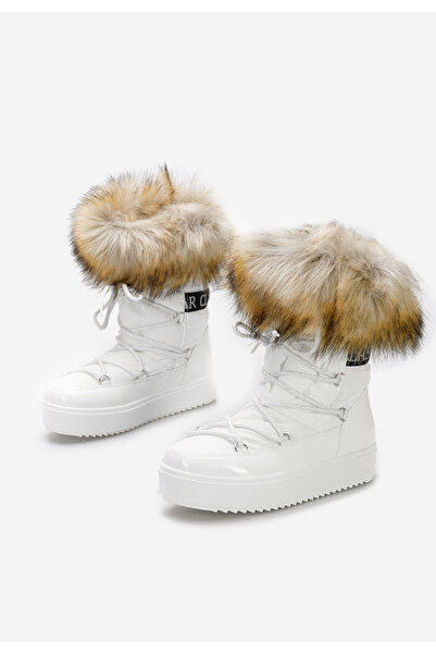 B T Shoes Γυναικείες Μπότες Kemisa λευκά