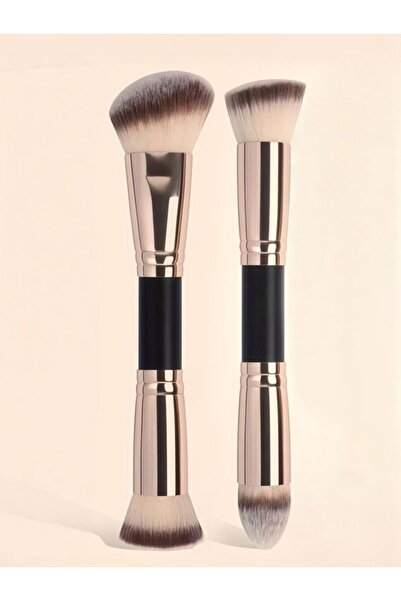 Choice6 فرشاة كريم أساس مزدوجة الرأس باللونين الأسود والذهبي الوردي، فرشتا كريم أساس متعددتا الوظائف مزدوجتا الرأس
