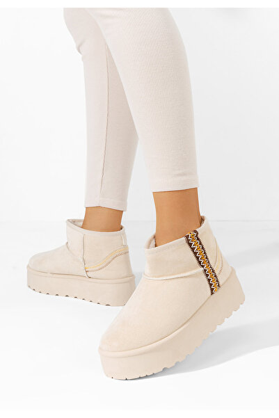 B T Shoes Béžové dámské válenky Liley V2