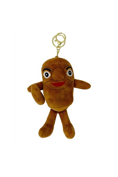 Bibilel Kids Flippy Plush Keychain Toy – Italian Brainrot 'Wood Man Tung Tung Tung Sahur', 16x12 cm, Brown