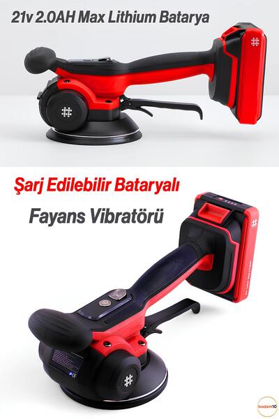 Badem10 Şarjlı Fayans Vibratörü Vibratoru Makine Aracı Cihaz Lithium Titreşim...