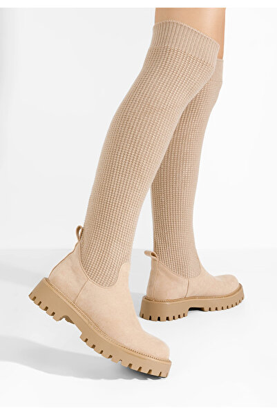 B T Shoes Cizme tip soseta Zorina V2 bej