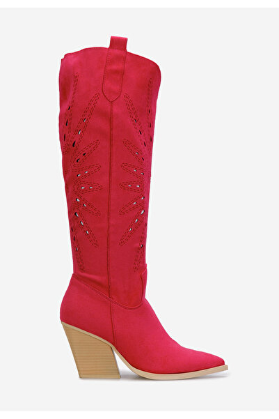 B T Shoes Fuchsiové dámské kozačky Ledora