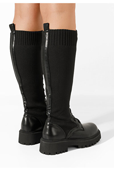 B T Shoes Αρβυλάκια ψηλα γυναικεία Zerina μαύρα