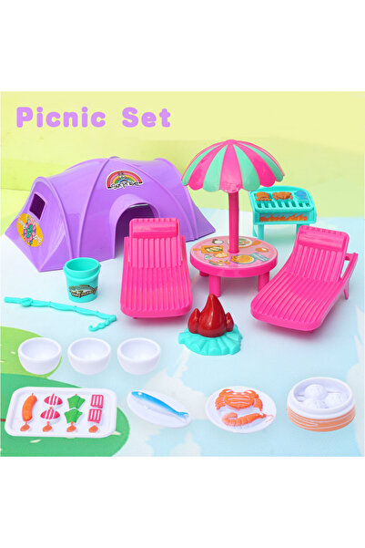 Choice3 Picnic Set Children Toy 1:12 Dollhouse Furniture Miniatures Classroom Hospital Burgershop Forest Ani