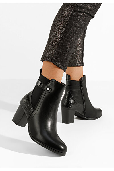 B T Shoes Black Marjeta chunky heel ankle boots